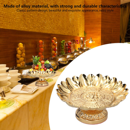 Fruit Tray Retro Style Flat Glossy Durable Alloy Decorative Plate for Temples Sacrifices Home Decoration V1294-YM0523-3115210216511