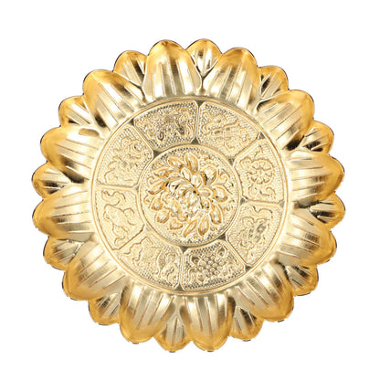 Fruit Tray Retro Style Flat Glossy Durable Alloy Decorative Plate for Temples Sacrifices Home Decoration V1294-YM0523-3115210216511