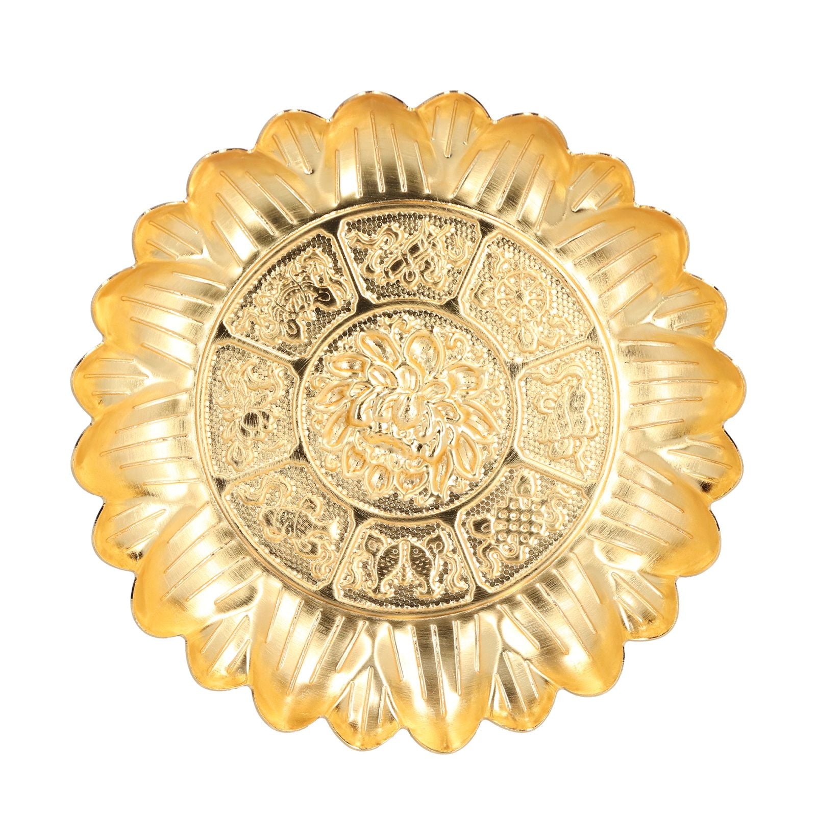 Fruit Tray Retro Style Flat Glossy Durable Alloy Decorative Plate for Temples Sacrifices Home Decoration V1294-YM0523-3115210216511