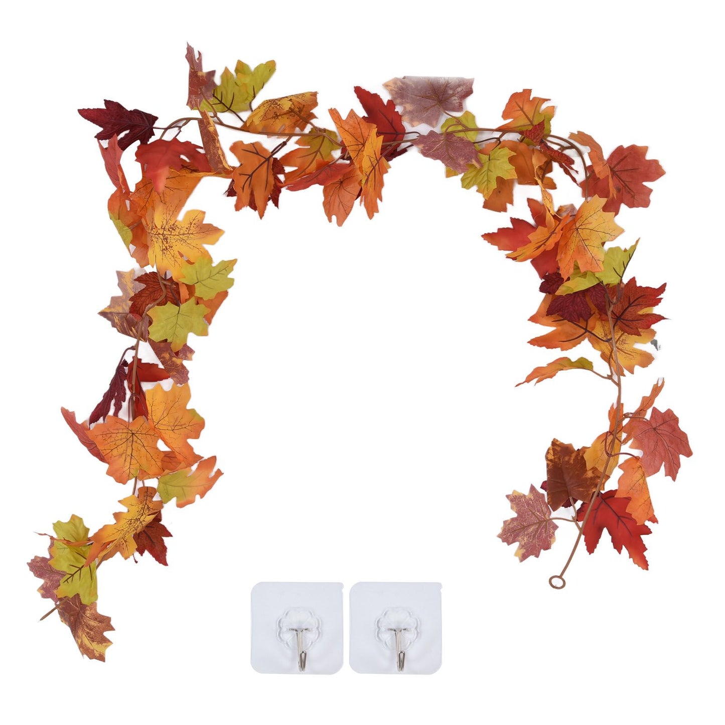 Decorative Artificial Maple Garland Fall Leaf Garland Decoration Thanksgiving Halloween Fake Maple VineTwo V1294-YM0523-3115210217312