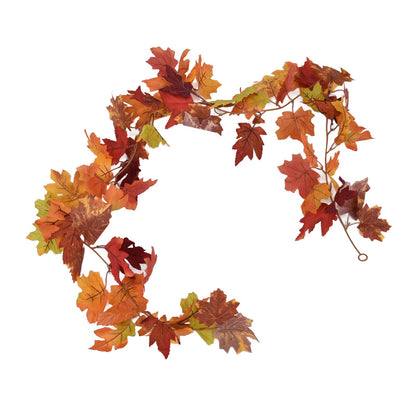 Decorative Artificial Maple Garland Fall Leaf Garland Decoration Thanksgiving Halloween Fake Maple VineTwo V1294-YM0523-3115210217312