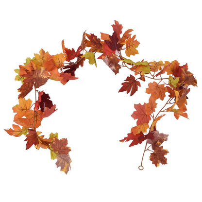 Decorative Artificial Maple Garland Fall Leaf Garland Decoration Thanksgiving Halloween Fake Maple VineTwo V1294-YM0523-3115210217312