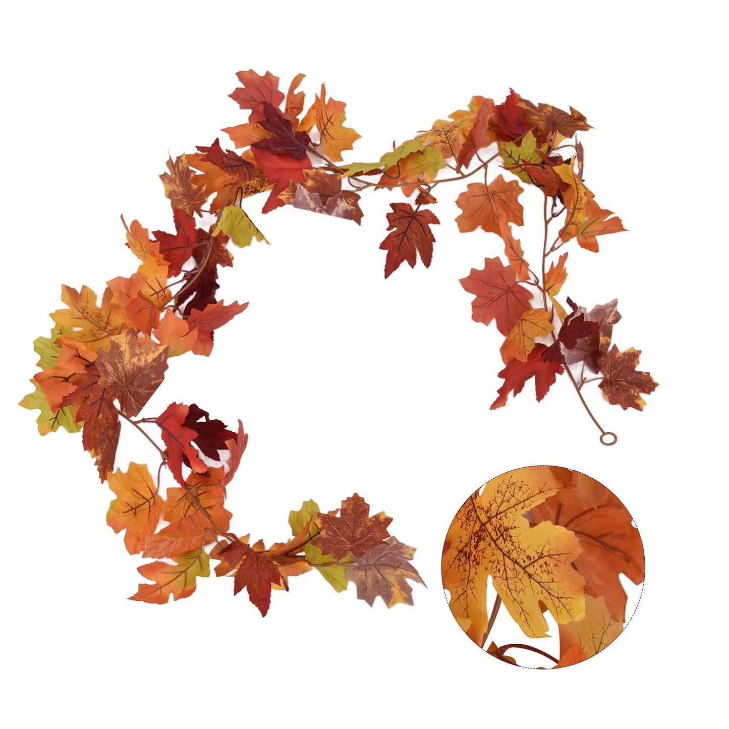 Decorative Artificial Maple Garland Fall Leaf Garland Decoration Thanksgiving Halloween Fake Maple VineTwo V1294-YM0523-3115210217312