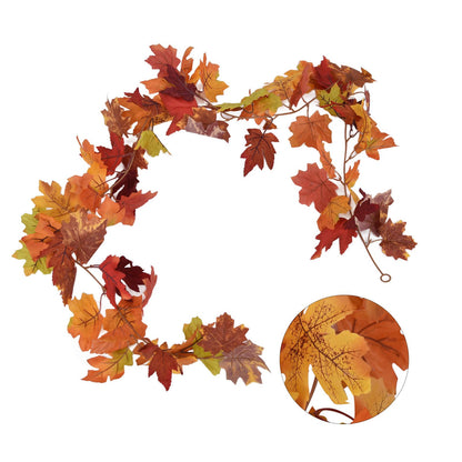 Decorative Artificial Maple Garland Fall Leaf Garland Decoration Thanksgiving Halloween Fake Maple VineTwo V1294-YM0523-3115210217312
