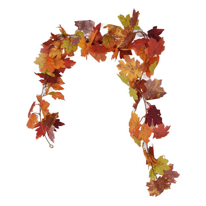 Decorative Artificial Maple Garland Fall Leaf Garland Decoration Thanksgiving Halloween Fake Maple VineTwo V1294-YM0523-3115210217312