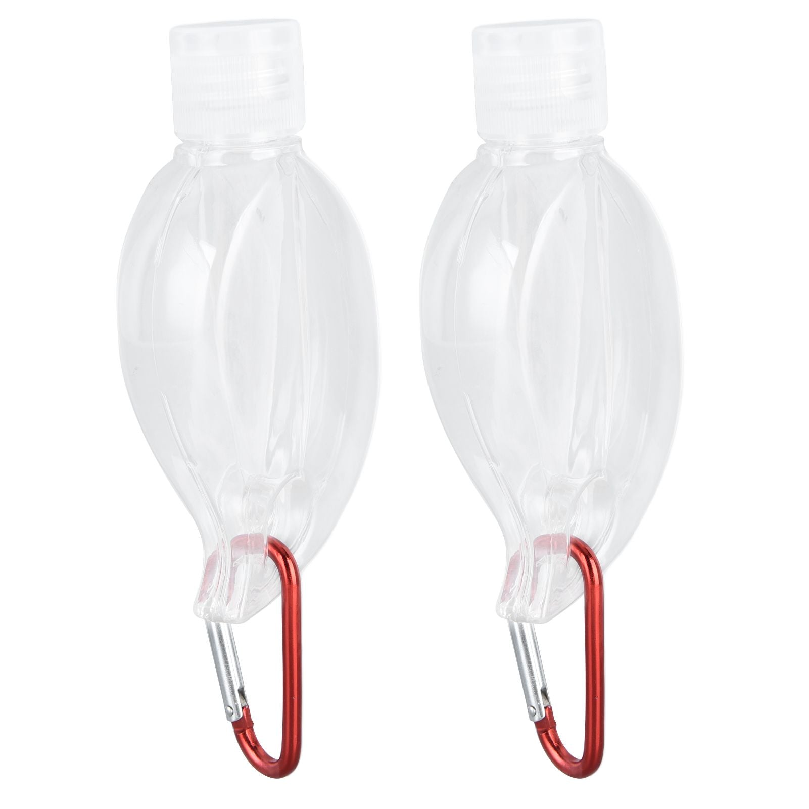 2Set 50ml Travel Bottle with Keychain Flip Cap Plastic Liquid Bottle Refillable Leakproof Transparent Squeeze V1294-YM0523-3115210217611