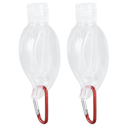 2Set 50ml Travel Bottle with Keychain Flip Cap Plastic Liquid Bottle Refillable Leakproof Transparent Squeeze V1294-YM0523-3115210217611