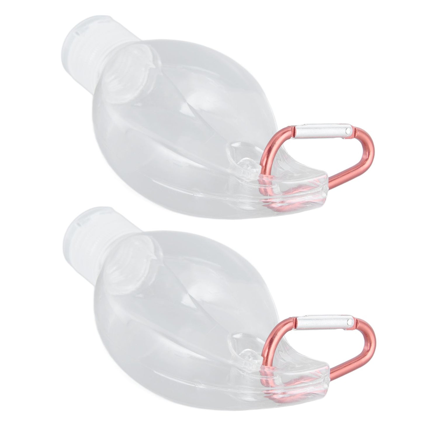 2Set 50ml Travel Bottle with Keychain Flip Cap Plastic Liquid Bottle Refillable Leakproof Transparent Squeeze V1294-YM0523-3115210217611