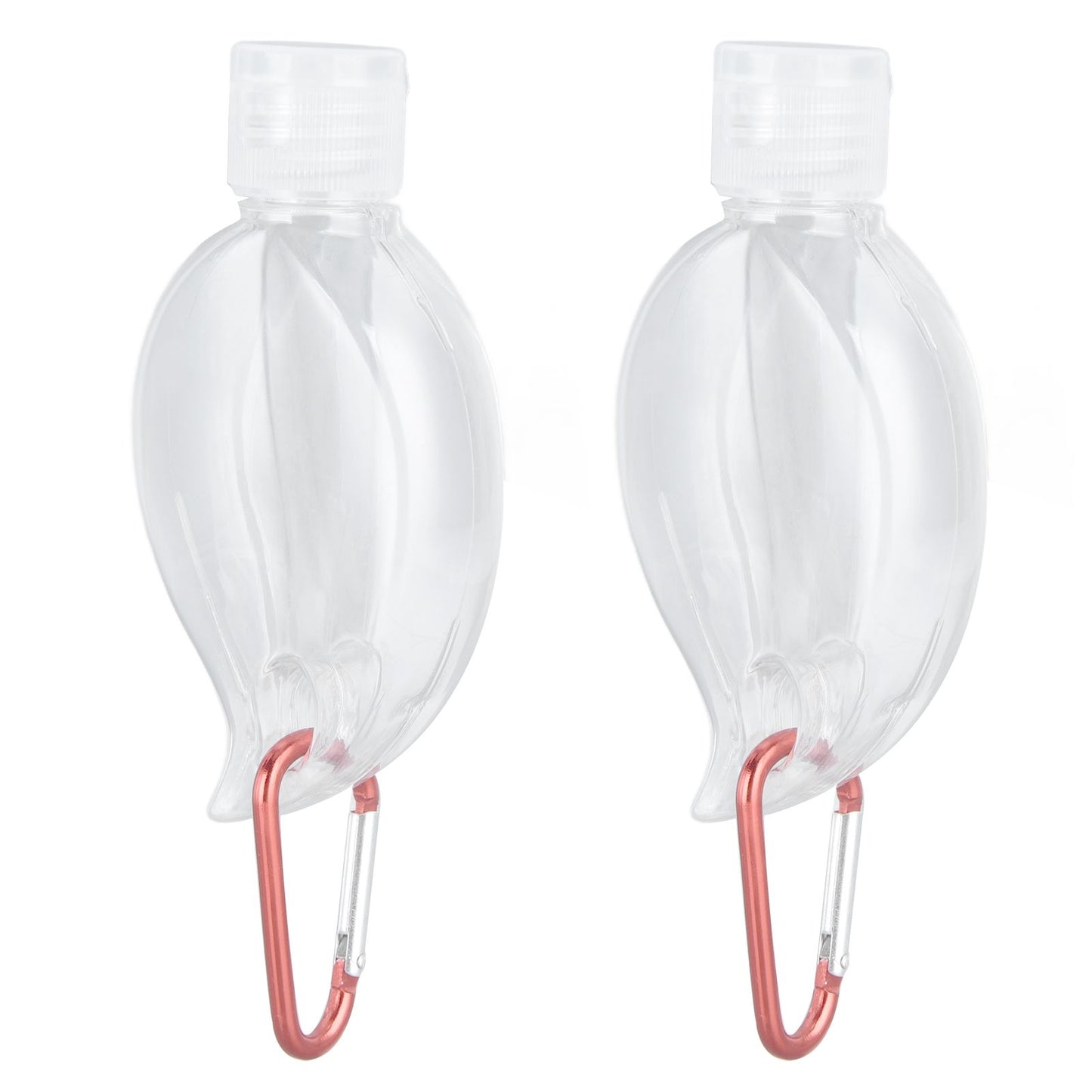 2Set 50ml Travel Bottle with Keychain Flip Cap Plastic Liquid Bottle Refillable Leakproof Transparent Squeeze V1294-YM0523-3115210217611