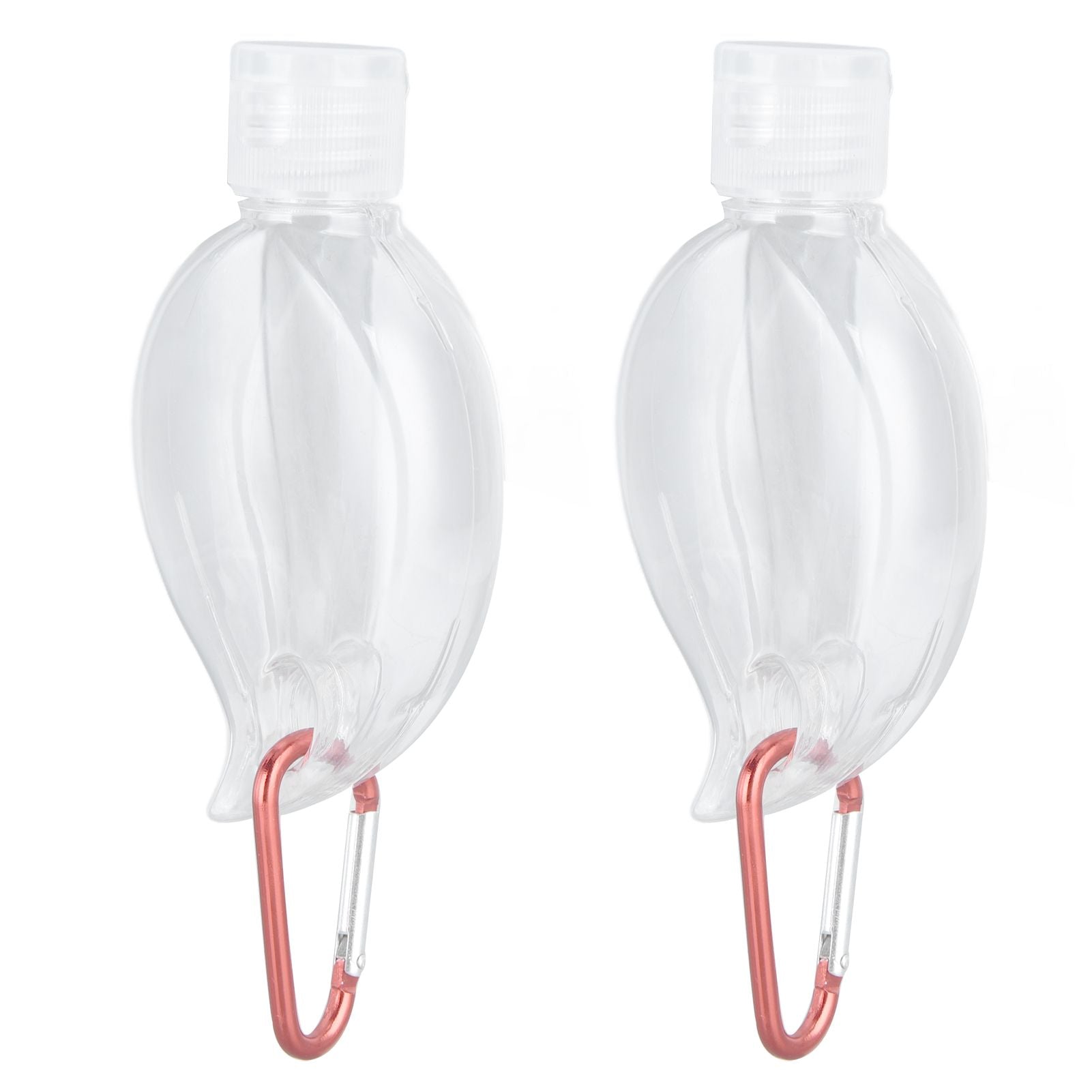 2Set 50ml Travel Bottle with Keychain Flip Cap Plastic Liquid Bottle Refillable Leakproof Transparent Squeeze V1294-YM0523-3115210217611