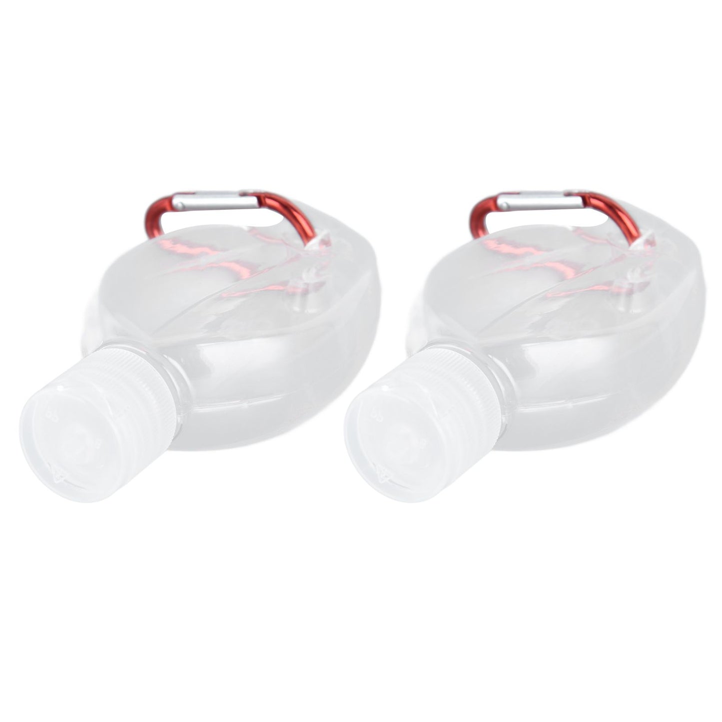 2Set 50ml Travel Bottle with Keychain Flip Cap Plastic Liquid Bottle Refillable Leakproof Transparent Squeeze V1294-YM0523-3115210217611