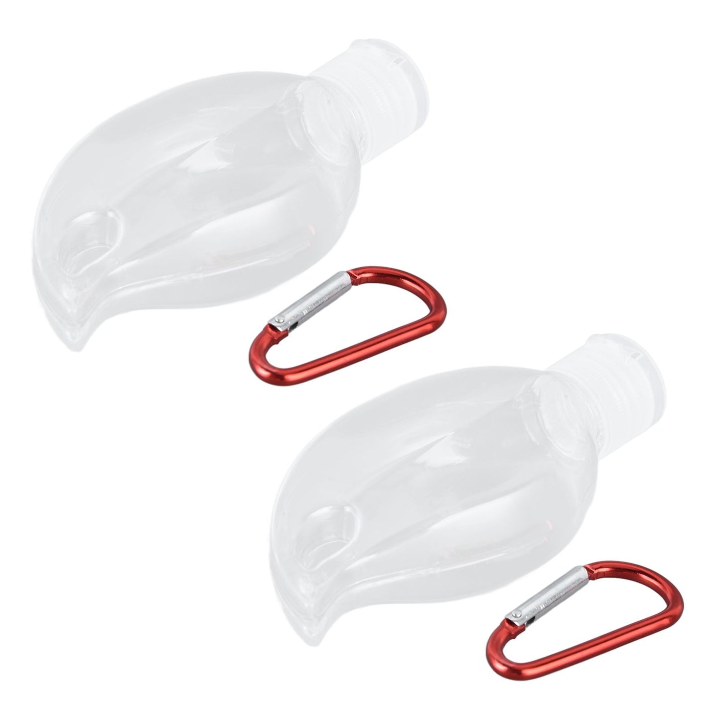 2Set 50ml Travel Bottle with Keychain Flip Cap Plastic Liquid Bottle Refillable Leakproof Transparent Squeeze V1294-YM0523-3115210217611