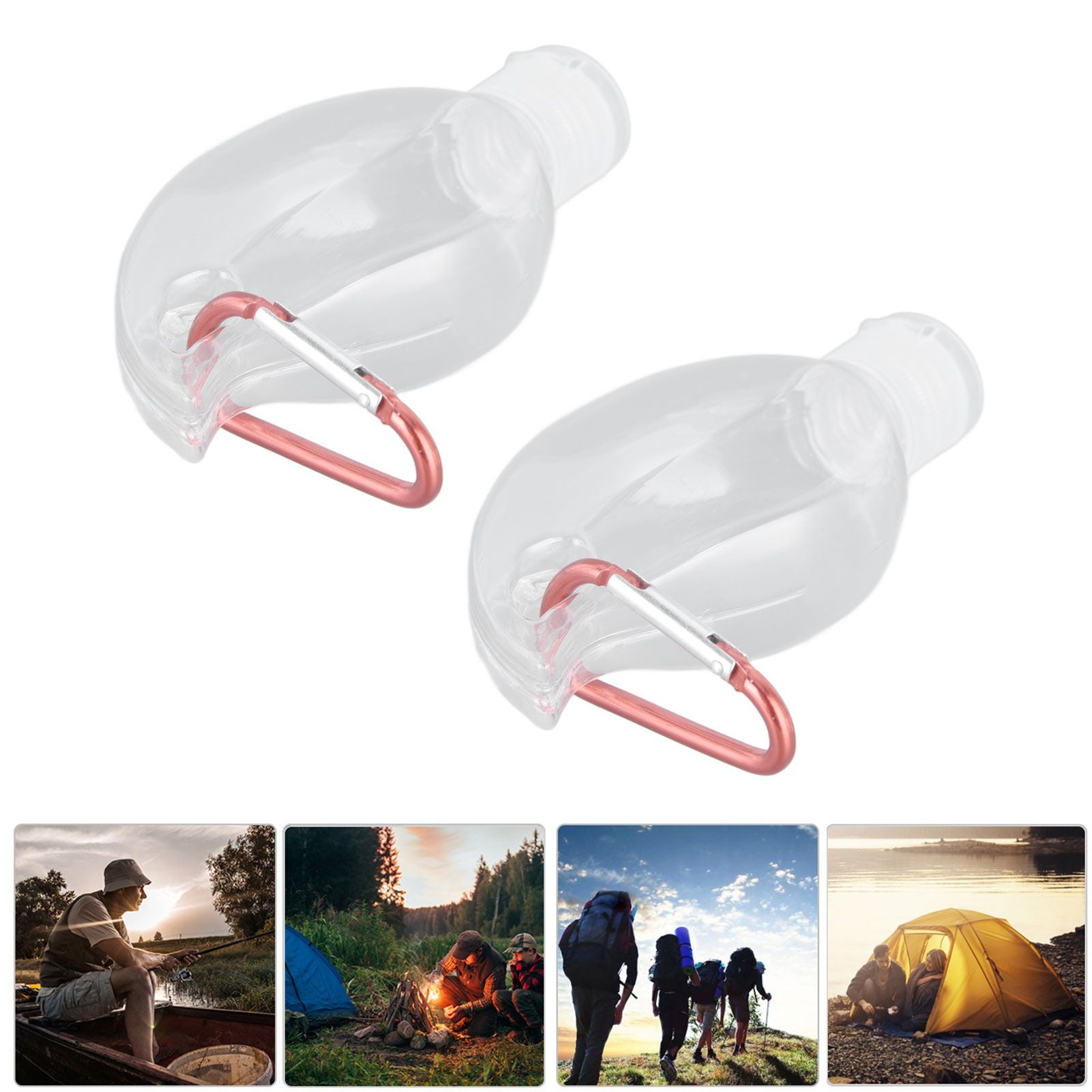 2Set 50ml Travel Bottle with Keychain Flip Cap Plastic Liquid Bottle Refillable Leakproof Transparent Squeeze V1294-YM0523-3115210217611
