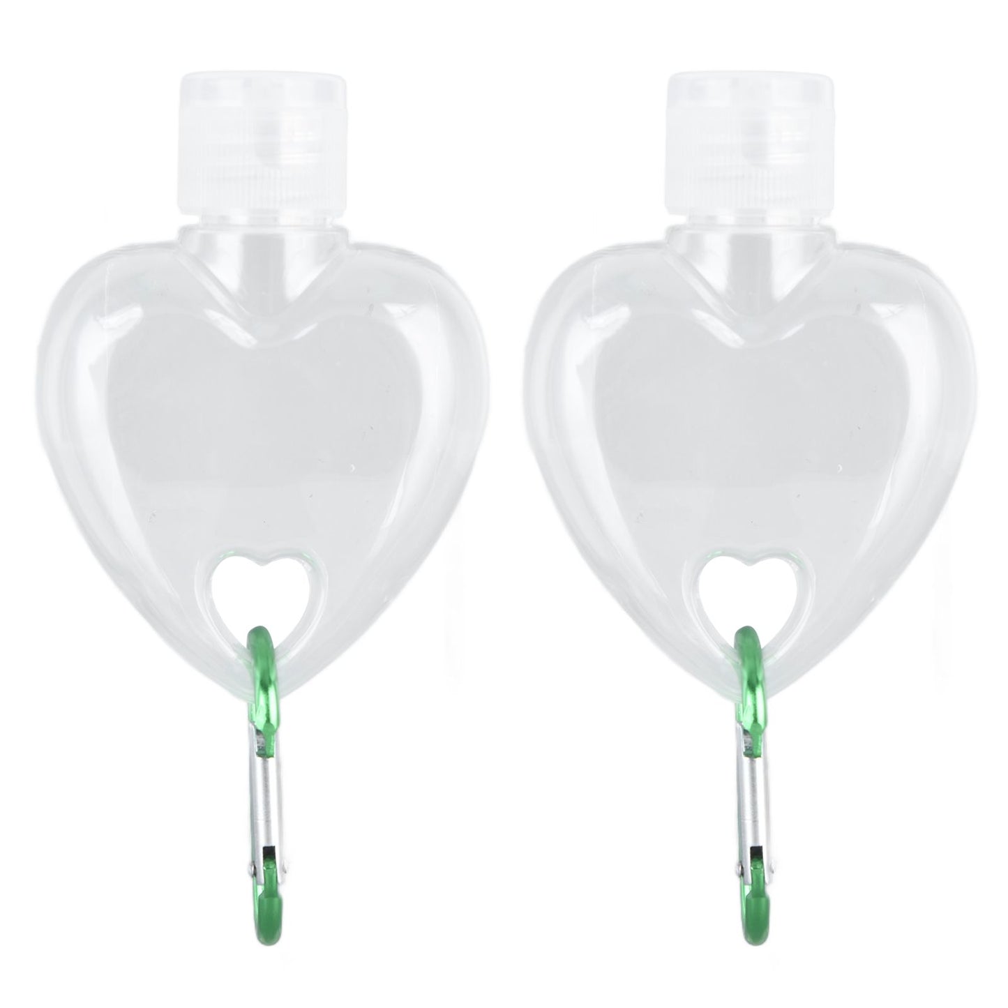 2Set 50ml Travel Bottle with Keychain Flip Cap Plastic Liquid Bottle Refillable Leakproof Transparent Squeeze V1294-YM0523-3115210217612