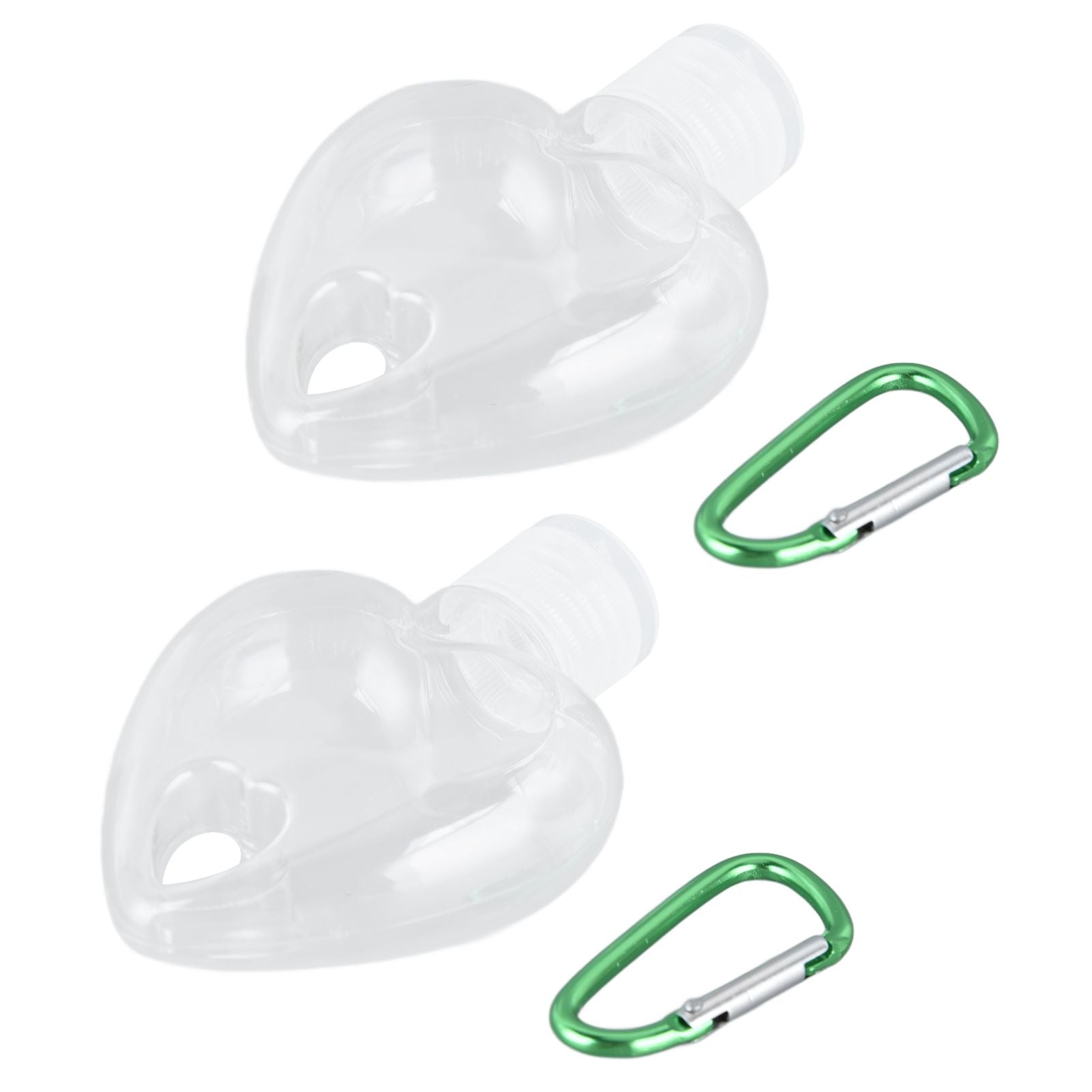 2Set 50ml Travel Bottle with Keychain Flip Cap Plastic Liquid Bottle Refillable Leakproof Transparent Squeeze V1294-YM0523-3115210217612