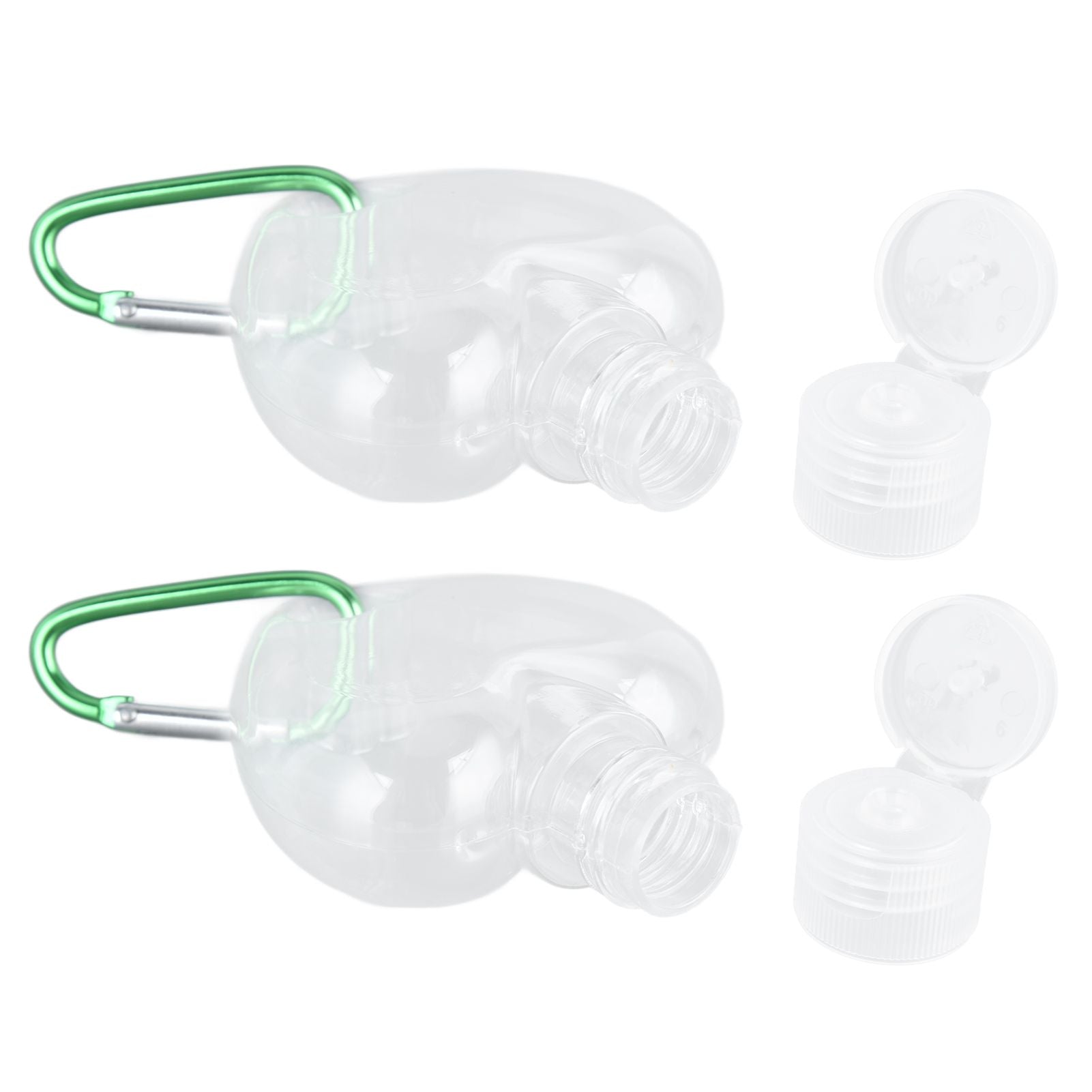 2Set 50ml Travel Bottle with Keychain Flip Cap Plastic Liquid Bottle Refillable Leakproof Transparent Squeeze V1294-YM0523-3115210217612