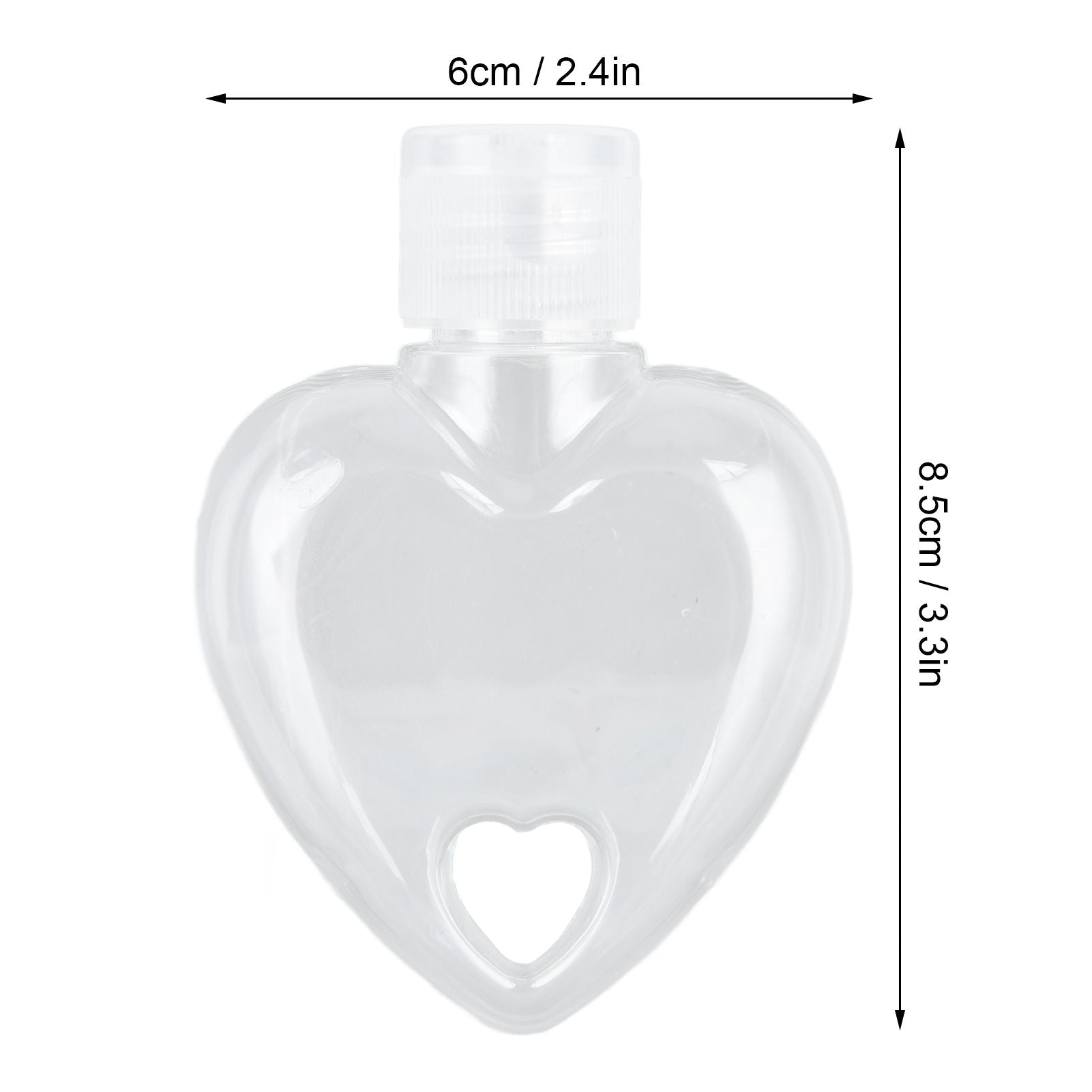 2Set 50ml Travel Bottle with Keychain Flip Cap Plastic Liquid Bottle Refillable Leakproof Transparent Squeeze V1294-YM0523-3115210217612