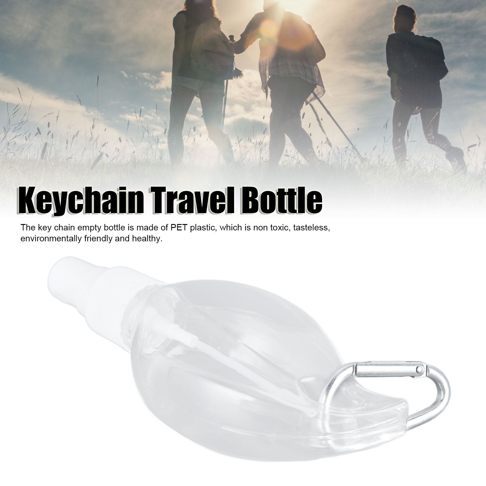 2 Pcs 50ml Travel Keychain Bottles Portable Plastic Clear Leakproof Refillable Empty Squeeze Container for V1294-YM0523-3115210217711
