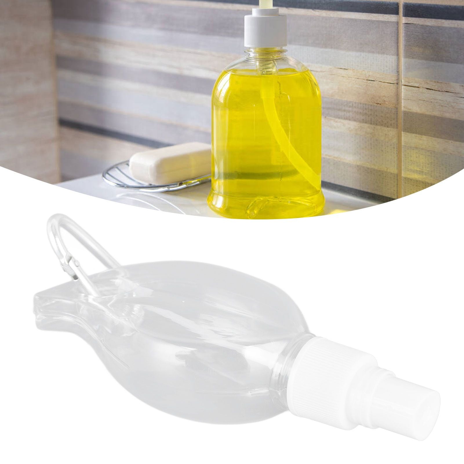2 Pcs 50ml Travel Keychain Bottles Portable Plastic Clear Leakproof Refillable Empty Squeeze Container for V1294-YM0523-3115210217711