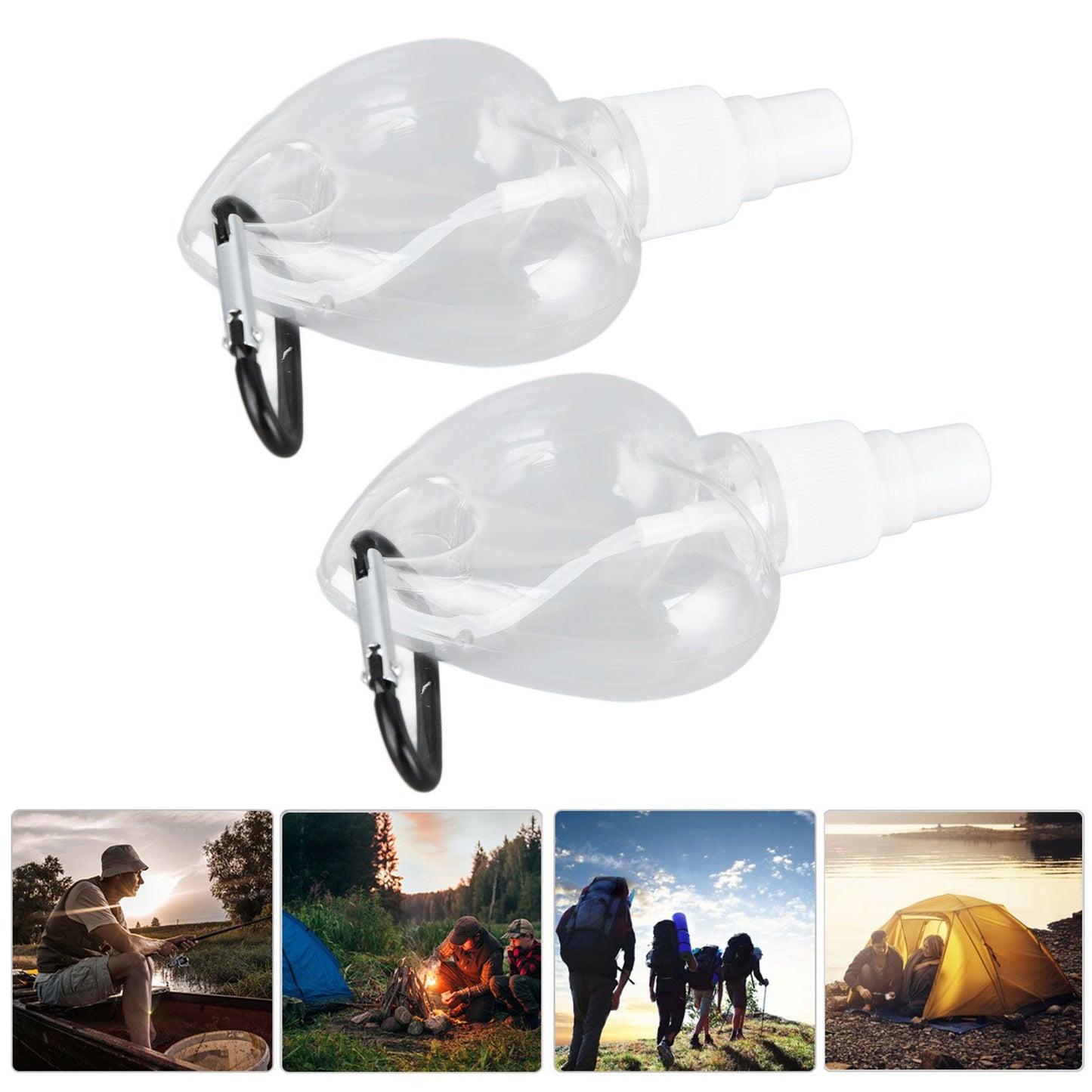2 Pcs 50ml Travel Keychain Bottles Portable Plastic Clear Leakproof Refillable Empty Squeeze Container for V1294-YM0523-3115210217712