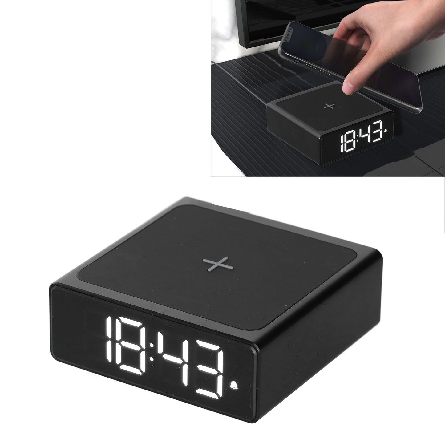 Digital Alarm Clock 3 In1 LED Desktop Digital Clock with Wireless Charging USB Power Supply for Bedroom V1294-YM0523-3115210217911