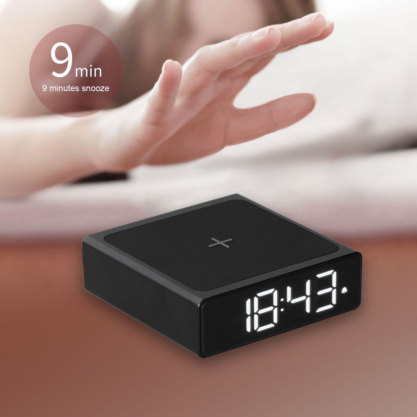 Digital Alarm Clock 3 In1 LED Desktop Digital Clock with Wireless Charging USB Power Supply for Bedroom V1294-YM0523-3115210217911