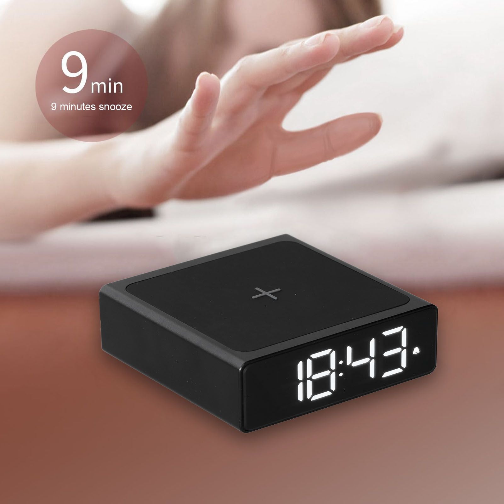 Digital Alarm Clock 3 In1 LED Desktop Digital Clock with Wireless Charging USB Power Supply for Bedroom V1294-YM0523-3115210217911