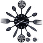 Black Kitchen Wall Clock Removable Modern Cutlery Kitchen Spoon Fork Wall Clock Home Decoration V1294-YM0523-3115210218311