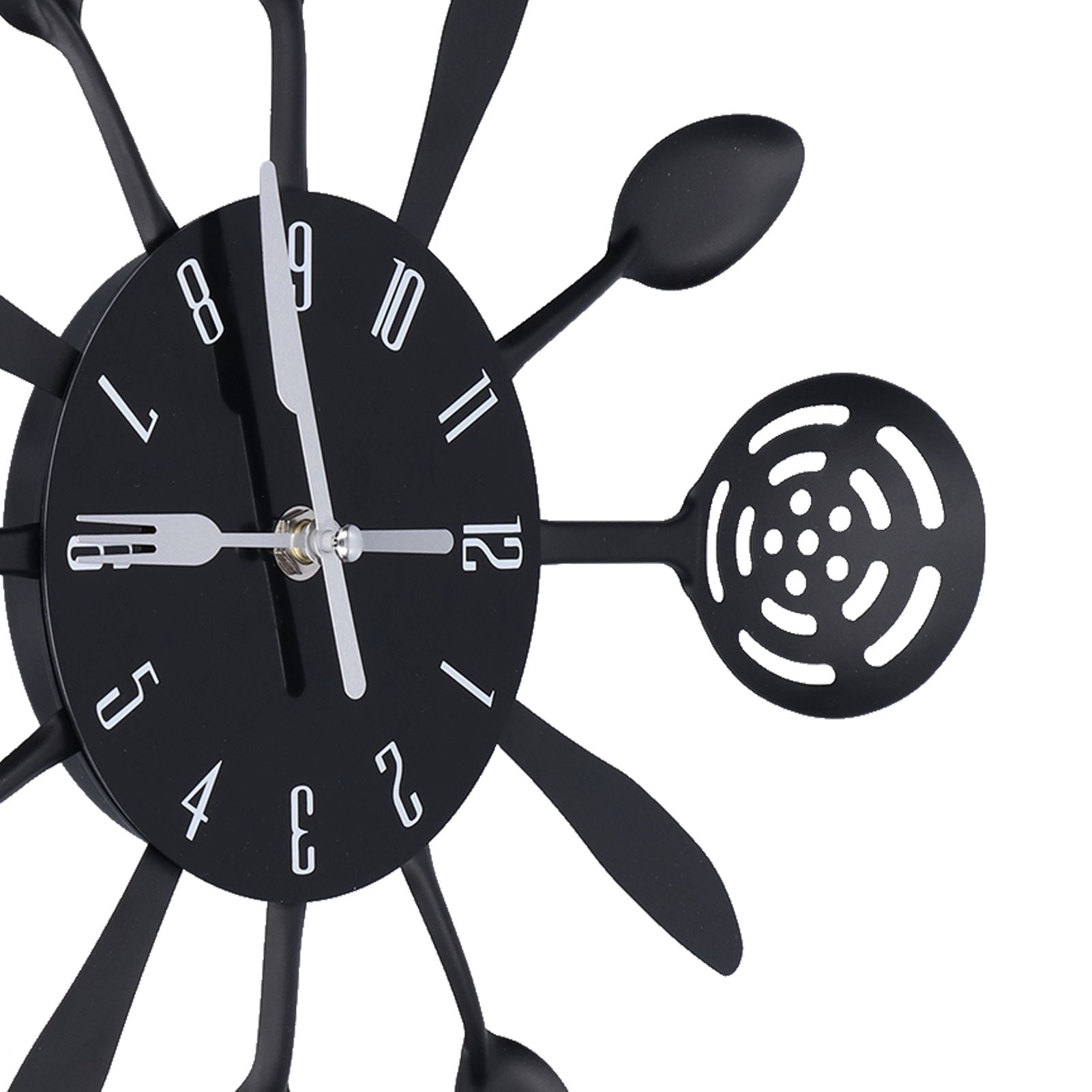 Black Kitchen Wall Clock Removable Modern Cutlery Kitchen Spoon Fork Wall Clock Home Decoration V1294-YM0523-3115210218311