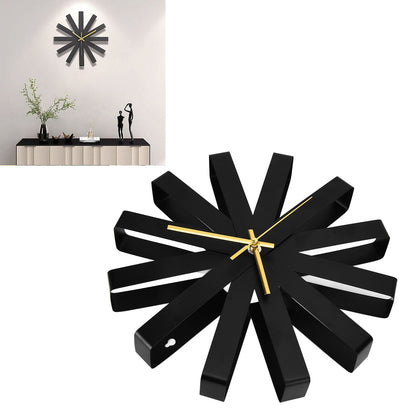 Living Room Clock Stainless Steel Silent Movement Creativity Wall Clock Modern DecorBlack V1294-YM0523-3115210218411