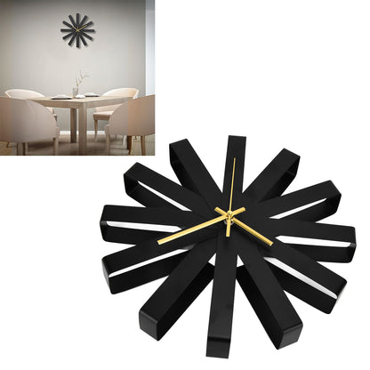 Living Room Clock Stainless Steel Silent Movement Creativity Wall Clock Modern DecorBlack V1294-YM0523-3115210218411
