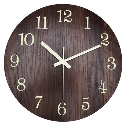 Wood Wall Clock Retro Style Quiet Silent Quartz Movement 3D Luminous Retro Wall Clock for Bedroom Office V1294-YM0523-3115210218811