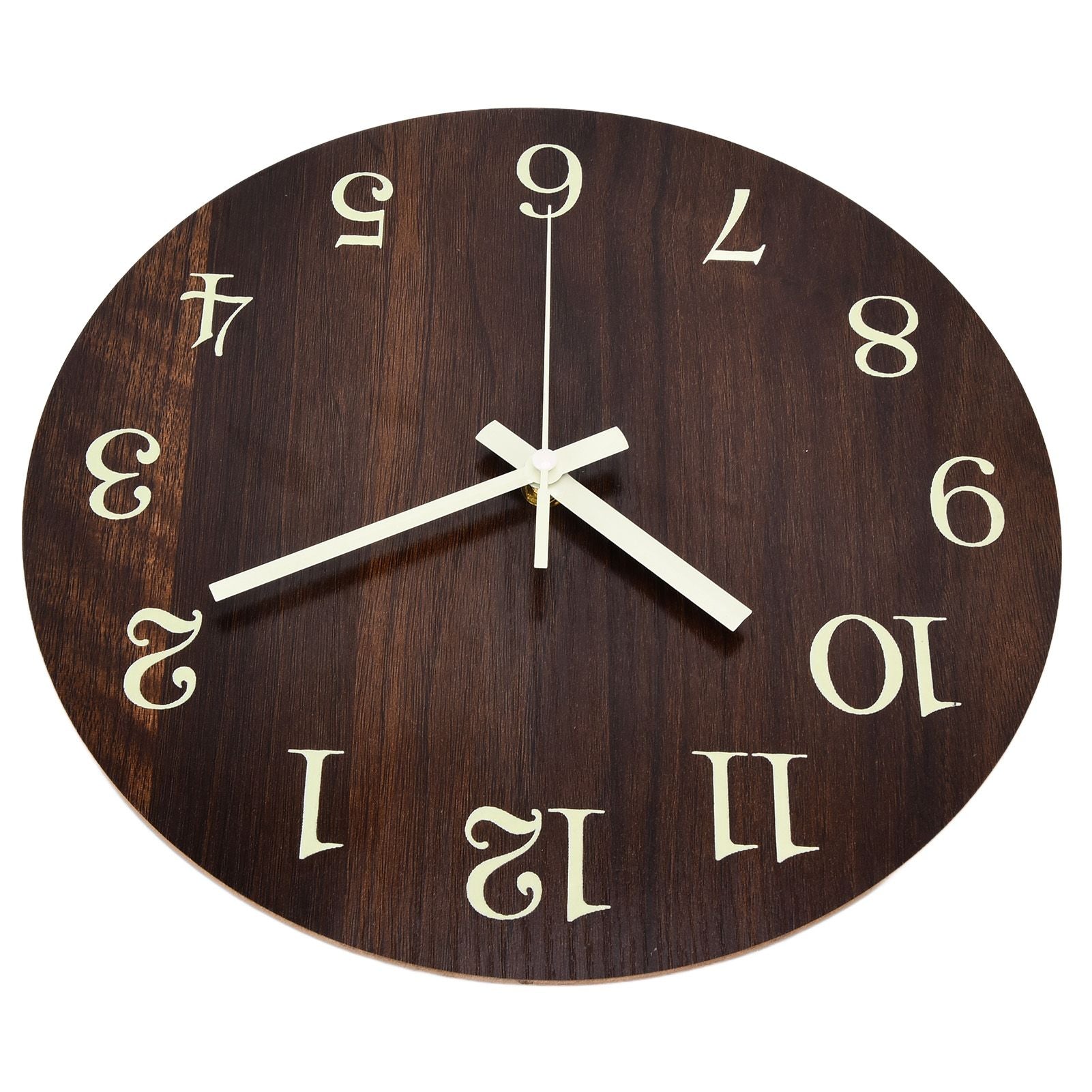 Wood Wall Clock Retro Style Quiet Silent Quartz Movement 3D Luminous Retro Wall Clock for Bedroom Office V1294-YM0523-3115210218811