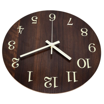 Wood Wall Clock Retro Style Quiet Silent Quartz Movement 3D Luminous Retro Wall Clock for Bedroom Office V1294-YM0523-3115210218811