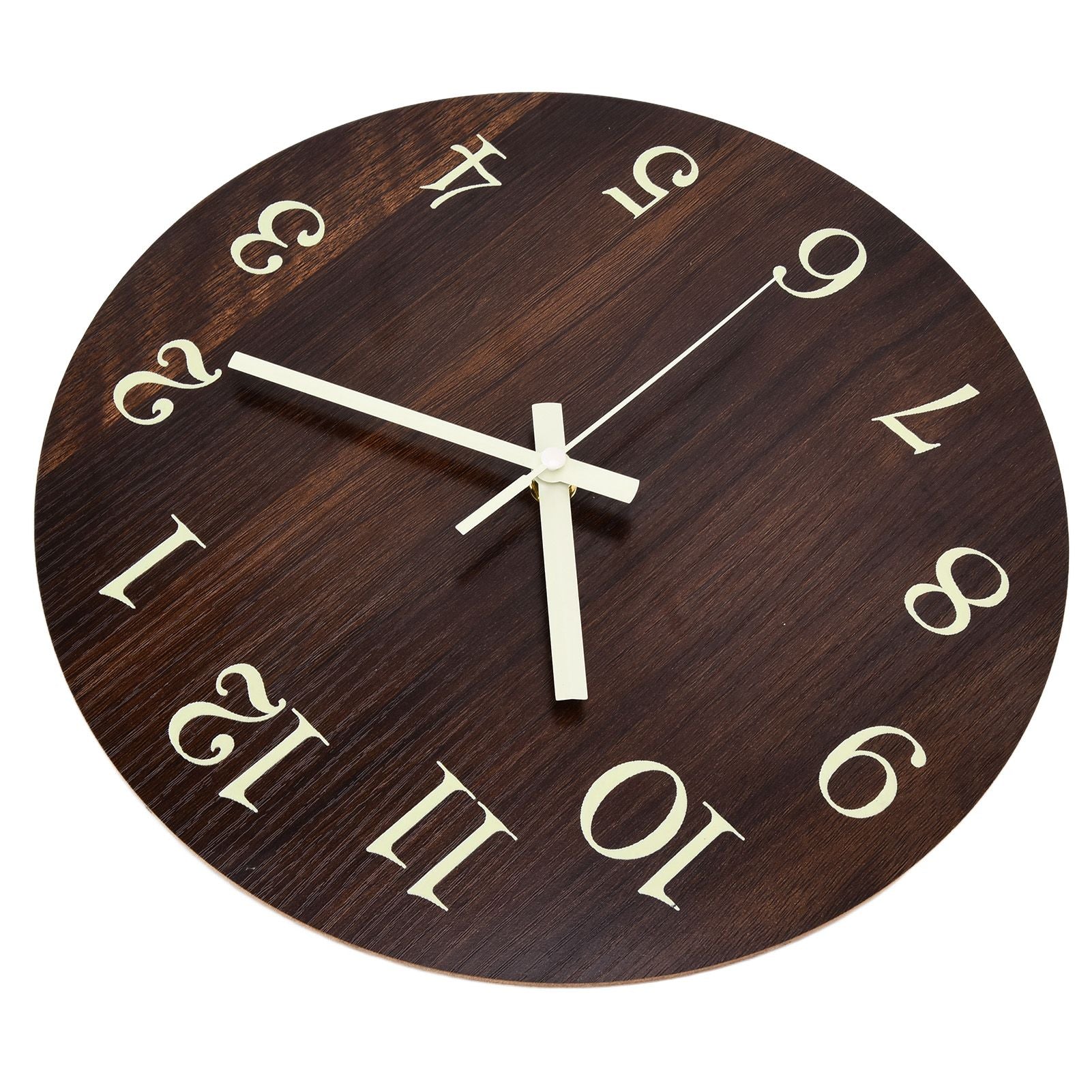 Wood Wall Clock Retro Style Quiet Silent Quartz Movement 3D Luminous Retro Wall Clock for Bedroom Office V1294-YM0523-3115210218811