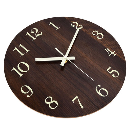 Wood Wall Clock Retro Style Quiet Silent Quartz Movement 3D Luminous Retro Wall Clock for Bedroom Office V1294-YM0523-3115210218811