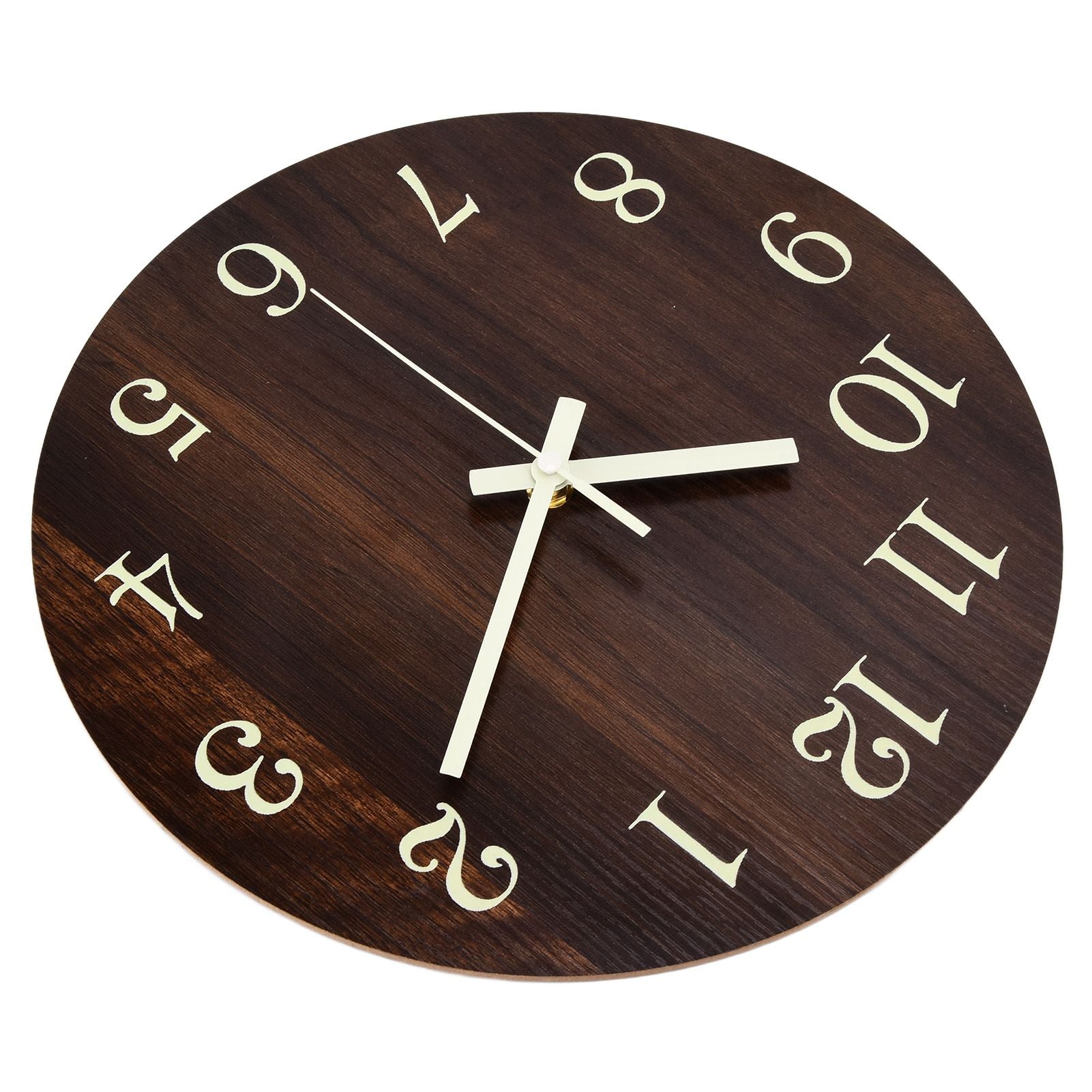 Wood Wall Clock Retro Style Quiet Silent Quartz Movement 3D Luminous Retro Wall Clock for Bedroom Office V1294-YM0523-3115210218811