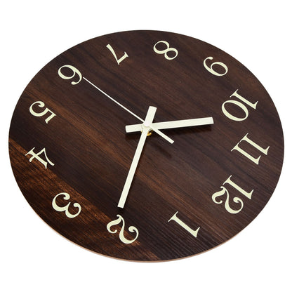 Wood Wall Clock Retro Style Quiet Silent Quartz Movement 3D Luminous Retro Wall Clock for Bedroom Office V1294-YM0523-3115210218811