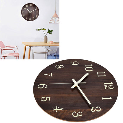 Wood Wall Clock Retro Style Quiet Silent Quartz Movement 3D Luminous Retro Wall Clock for Bedroom Office V1294-YM0523-3115210218811
