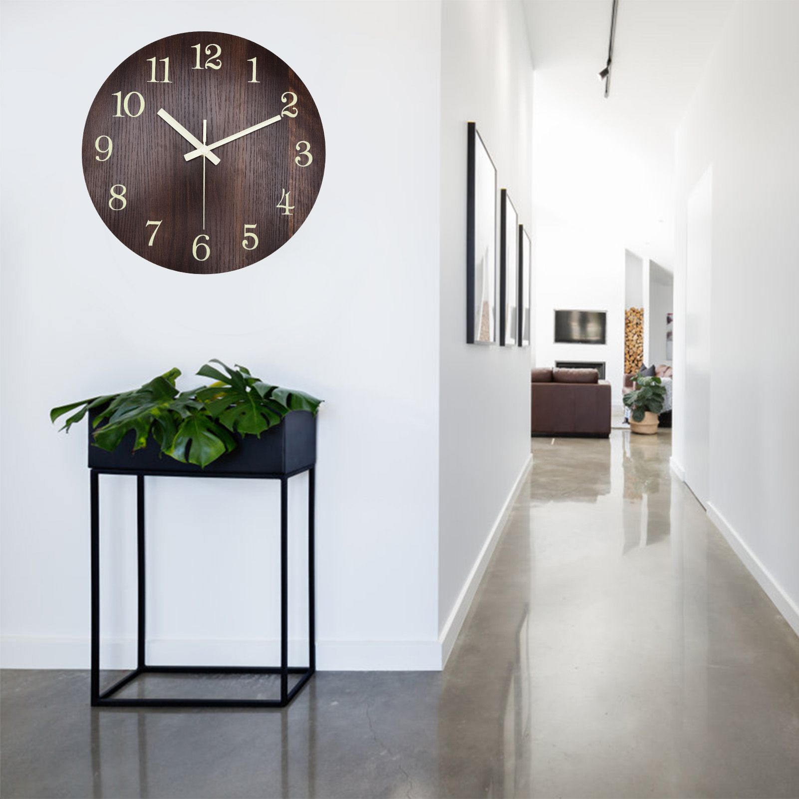 Wood Wall Clock Retro Style Quiet Silent Quartz Movement 3D Luminous Retro Wall Clock for Bedroom Office V1294-YM0523-3115210218811