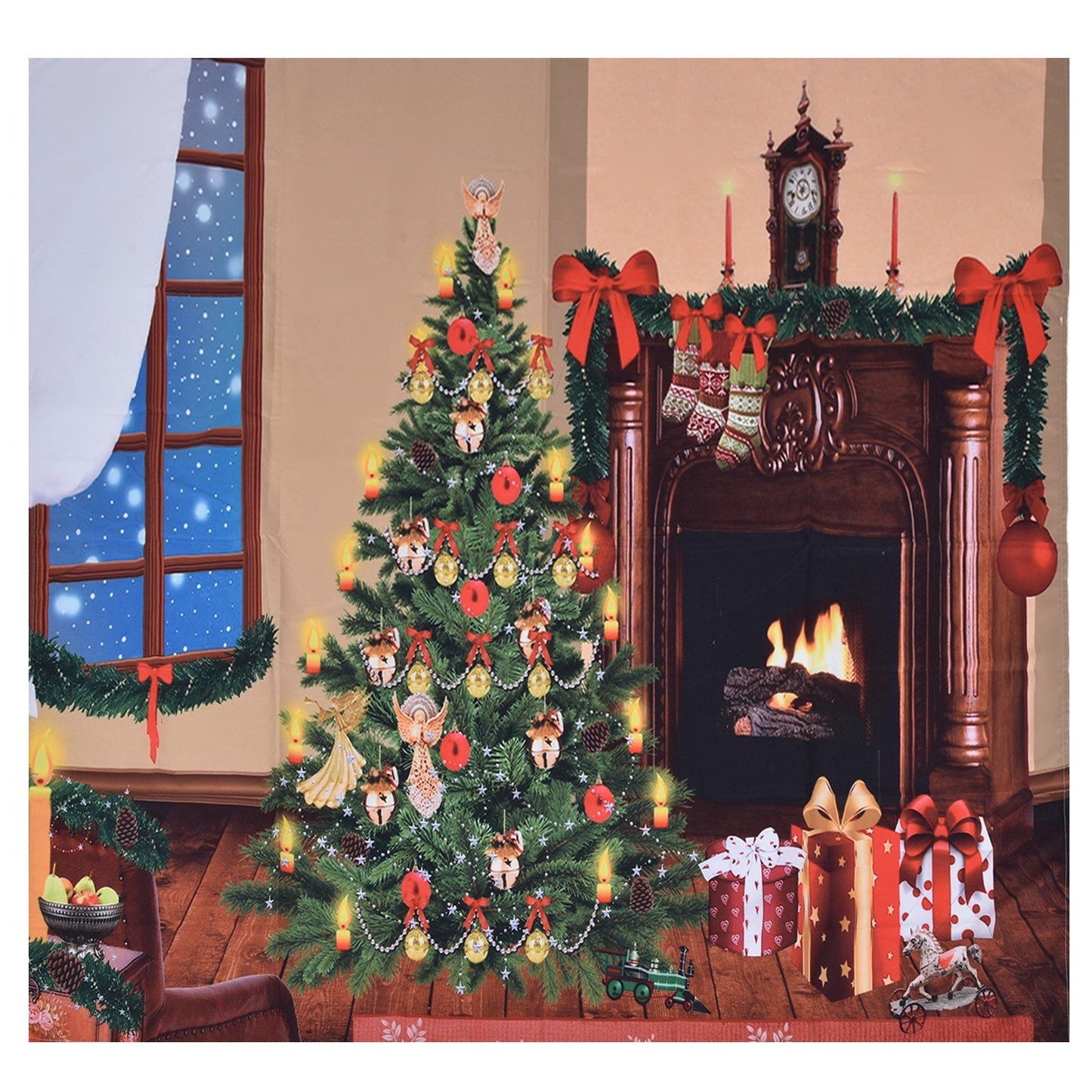 Christmas Tapestry Multi Purpose Exquisite Appearance Polyester Fiber Christmas Wall Tapestry150x150cm V1294-YM0523-3115210219911