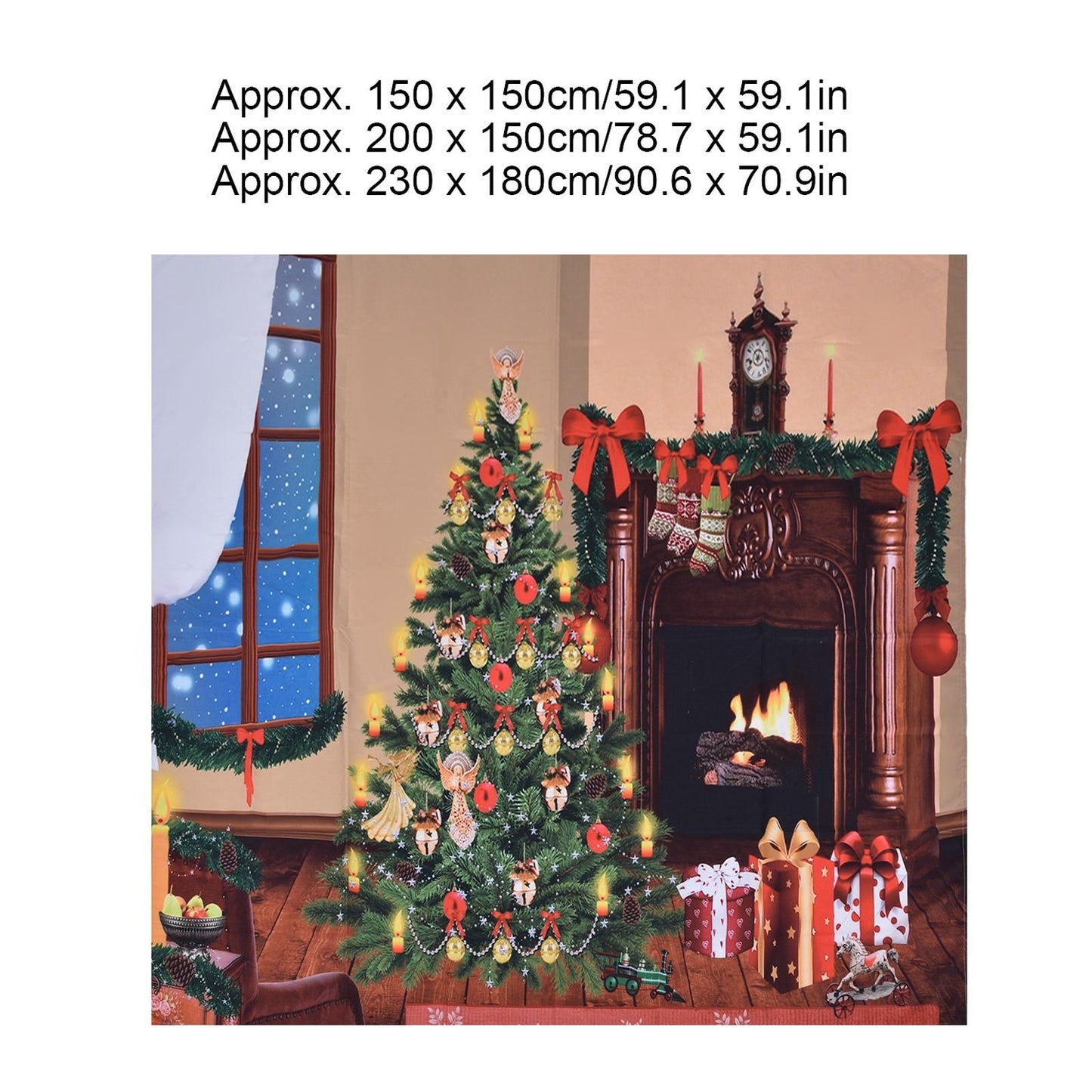Christmas Tapestry Multi Purpose Exquisite Appearance Polyester Fiber Christmas Wall Tapestry150x150cm V1294-YM0523-3115210219911