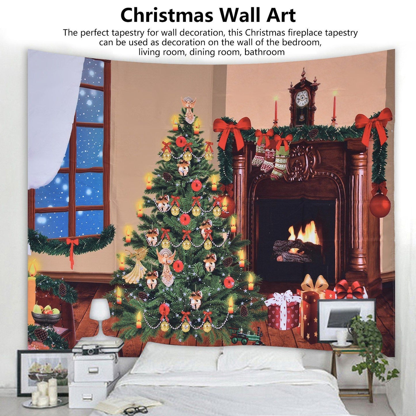 Christmas Tapestry Multi Purpose Exquisite Appearance Polyester Fiber Christmas Wall Tapestry230x180cm V1294-YM0523-3115210219913