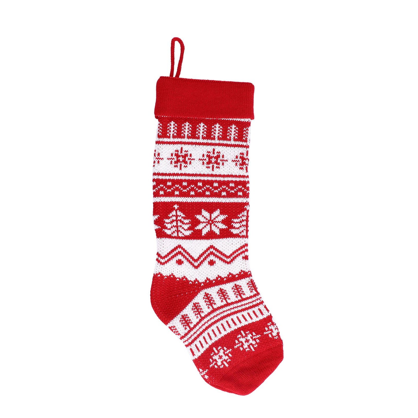 Large Knitted Christmas Stocking with Candy Bag Lovely Christmas Decorations Hanging StockingsChristmas Trees V1294-YM0523-3115210221813