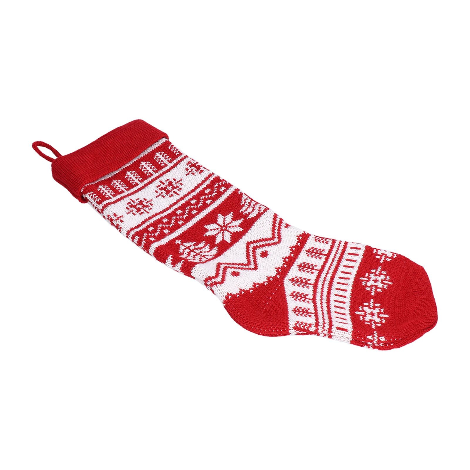 Large Knitted Christmas Stocking with Candy Bag Lovely Christmas Decorations Hanging StockingsChristmas Trees V1294-YM0523-3115210221813