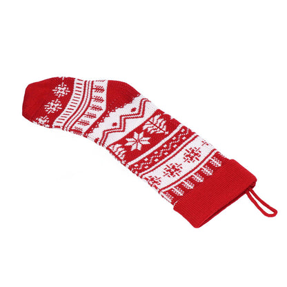 Large Knitted Christmas Stocking with Candy Bag Lovely Christmas Decorations Hanging StockingsChristmas Trees V1294-YM0523-3115210221813