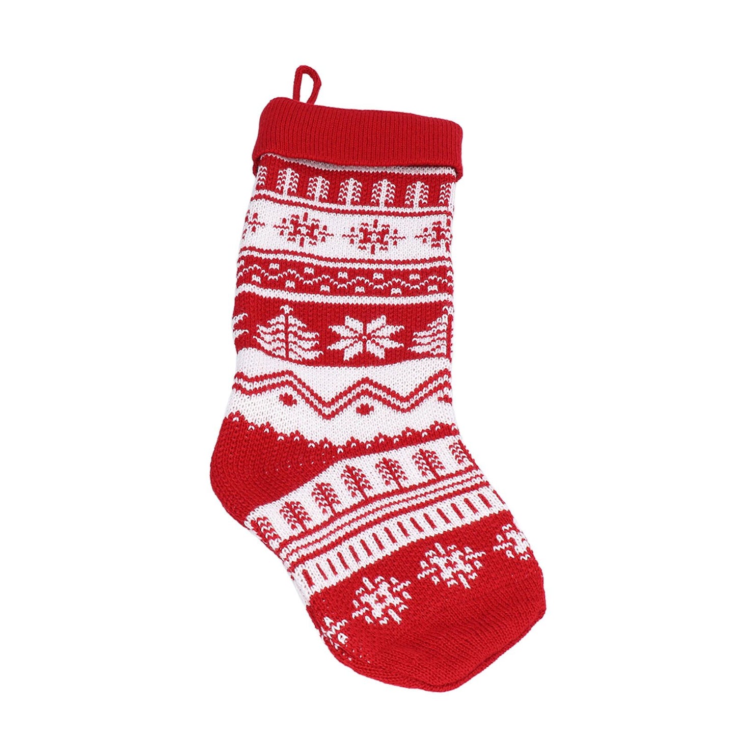 Large Knitted Christmas Stocking with Candy Bag Lovely Christmas Decorations Hanging StockingsChristmas Trees V1294-YM0523-3115210221813