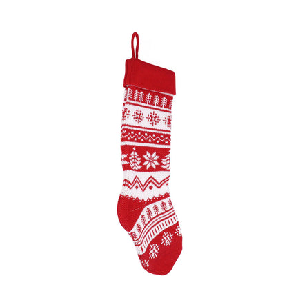 Large Knitted Christmas Stocking with Candy Bag Lovely Christmas Decorations Hanging StockingsChristmas Trees V1294-YM0523-3115210221813