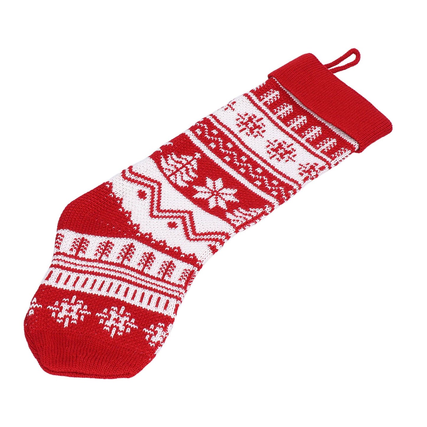 Large Knitted Christmas Stocking with Candy Bag Lovely Christmas Decorations Hanging StockingsChristmas Trees V1294-YM0523-3115210221813