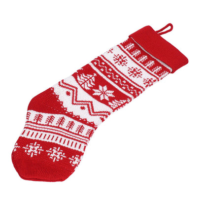 Large Knitted Christmas Stocking with Candy Bag Lovely Christmas Decorations Hanging StockingsChristmas Trees V1294-YM0523-3115210221813